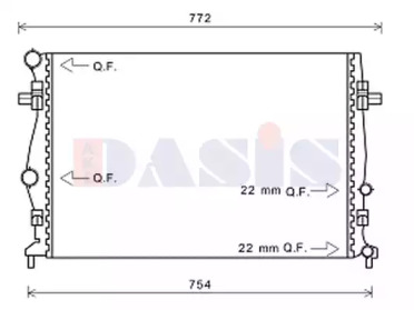 AKS DASIS 480092n -  Радиатор, охлаждение двигателя